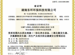 職業(yè)健康安全管理體系認(rèn)證證書(shū)